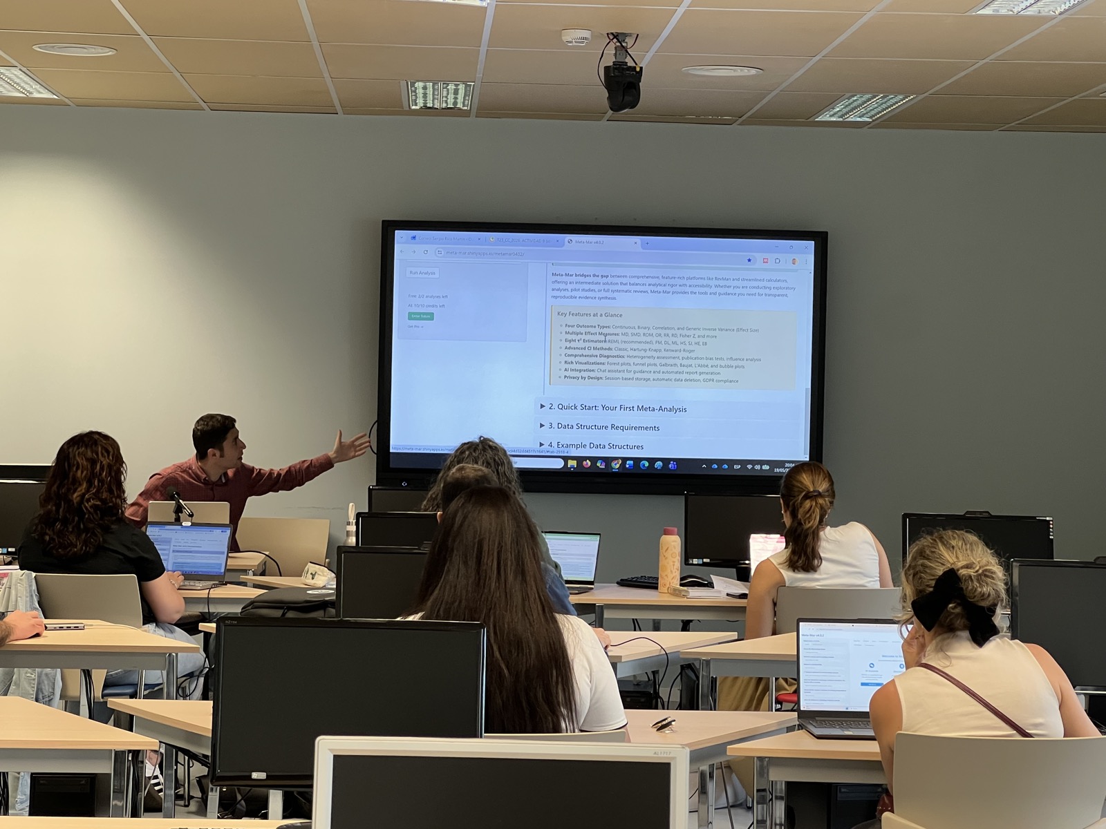 Instructor-led demonstration of Meta-Mar v4.0.2 during the workshop